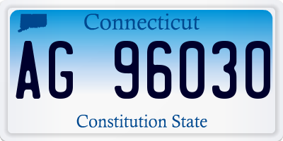 CT license plate AG96030