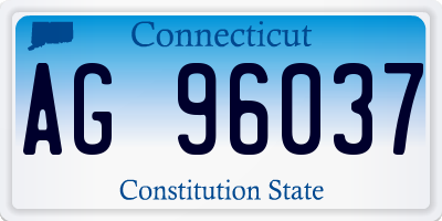 CT license plate AG96037
