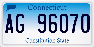 CT license plate AG96070