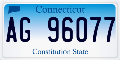 CT license plate AG96077