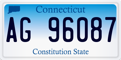 CT license plate AG96087
