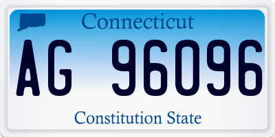 CT license plate AG96096