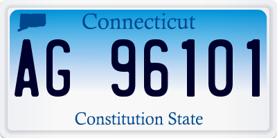 CT license plate AG96101