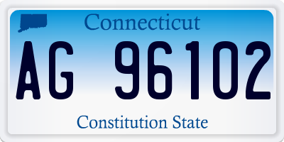 CT license plate AG96102