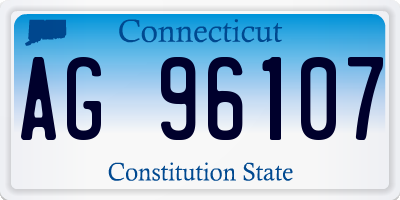 CT license plate AG96107