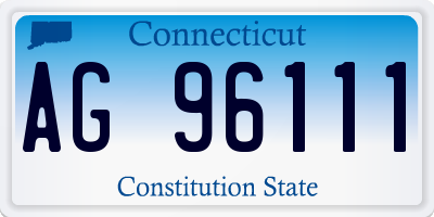CT license plate AG96111
