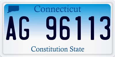 CT license plate AG96113