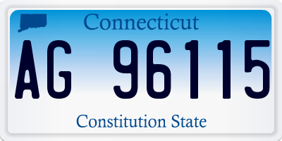 CT license plate AG96115