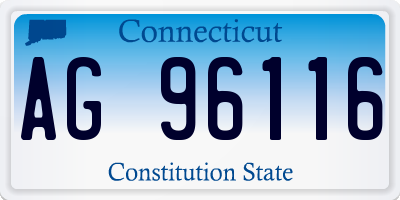 CT license plate AG96116