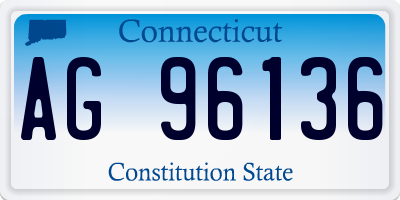 CT license plate AG96136