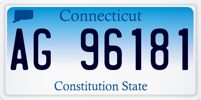 CT license plate AG96181