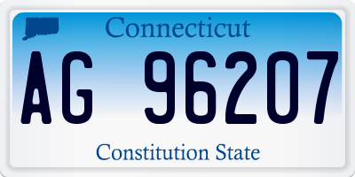 CT license plate AG96207