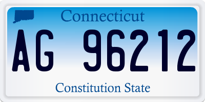 CT license plate AG96212