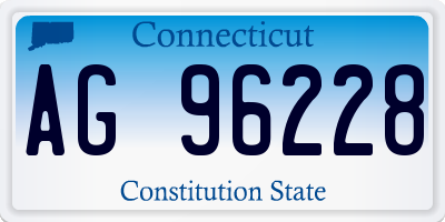 CT license plate AG96228