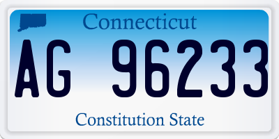 CT license plate AG96233