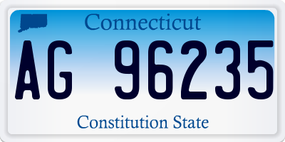 CT license plate AG96235
