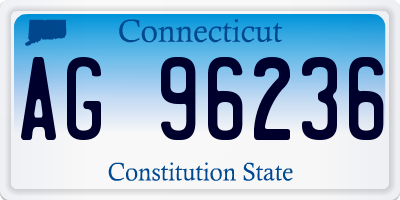 CT license plate AG96236