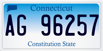 CT license plate AG96257