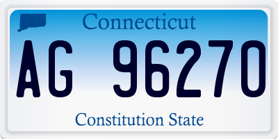 CT license plate AG96270