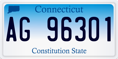 CT license plate AG96301