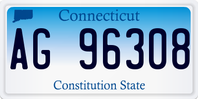 CT license plate AG96308