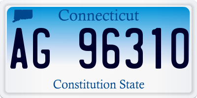 CT license plate AG96310