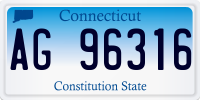CT license plate AG96316