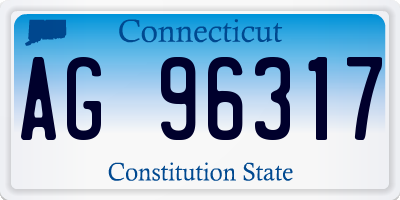 CT license plate AG96317