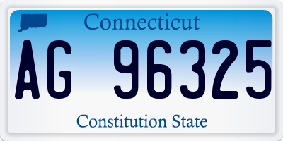 CT license plate AG96325