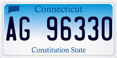 CT license plate AG96330