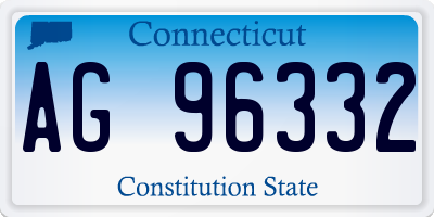 CT license plate AG96332