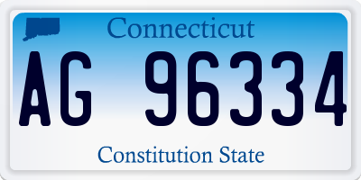 CT license plate AG96334