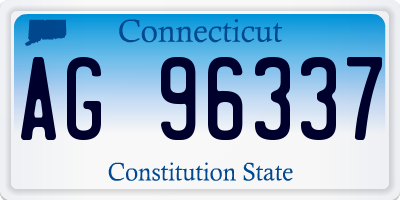 CT license plate AG96337
