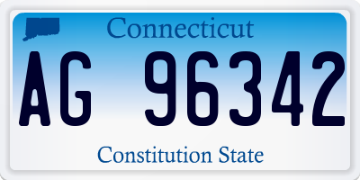CT license plate AG96342