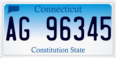 CT license plate AG96345