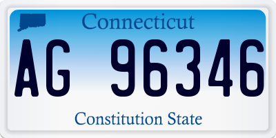 CT license plate AG96346
