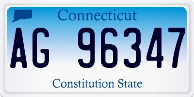CT license plate AG96347