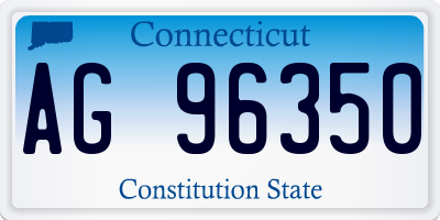 CT license plate AG96350