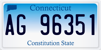 CT license plate AG96351