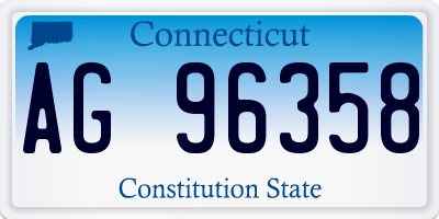 CT license plate AG96358
