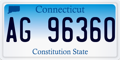 CT license plate AG96360
