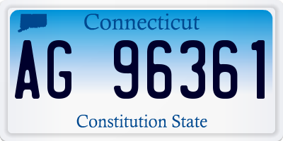 CT license plate AG96361