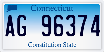CT license plate AG96374