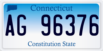 CT license plate AG96376