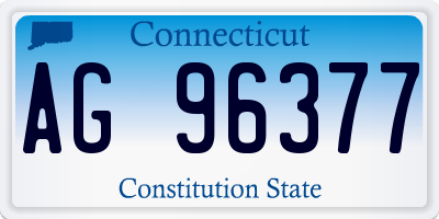 CT license plate AG96377
