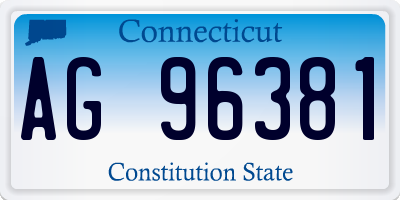 CT license plate AG96381