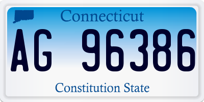 CT license plate AG96386