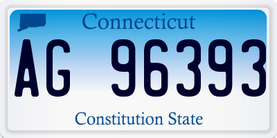 CT license plate AG96393