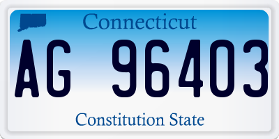 CT license plate AG96403