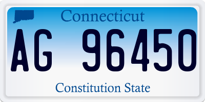 CT license plate AG96450